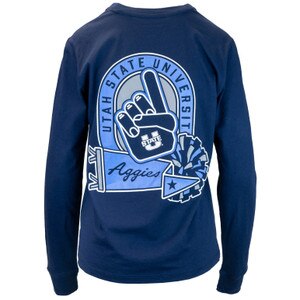 champion aggie cheer navy women's long-sleeve t-shirt